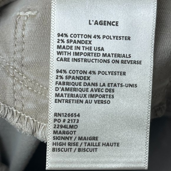 L'AGENCE | Margot High Rise Skinny Ankle Stretch Jeans in Biscuit - Picture 7 of 9